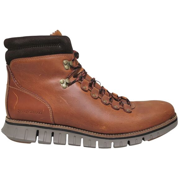 Cole Haan Men Zerogrand Hiker Waterproof Boots Size US 9M Tan Leather C30405